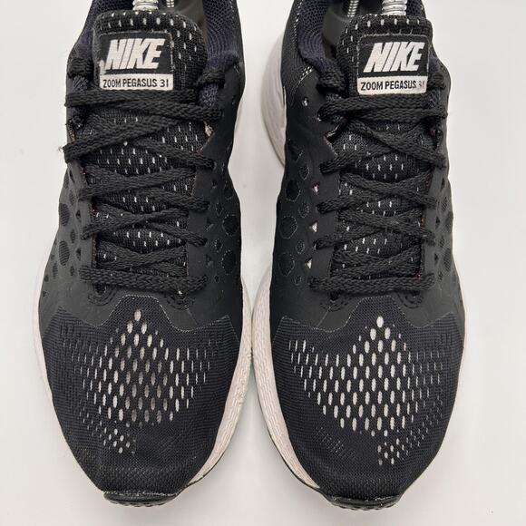 Nike Zoom Pegasus 31 Shoes Womens Size 8 Black White Running Sneakers 654486-010 - Picture 4 of 10